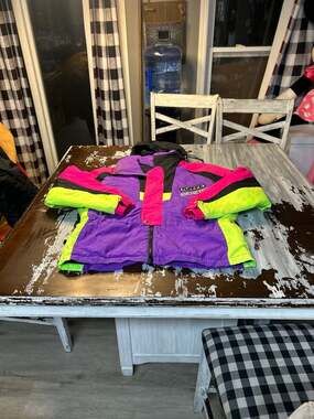 Vintage 1990 Roffe Demetre "Buddy's Run" Neon Colorblock Thinsulate Ski Jacket L